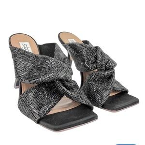 nib Sebastian Milano ‘Paris Crystal’ Slanted-Heel Mules - in Black, size 7.5